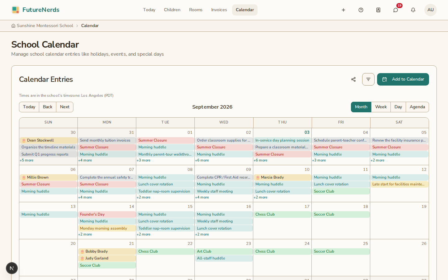 Add a calendar entry
