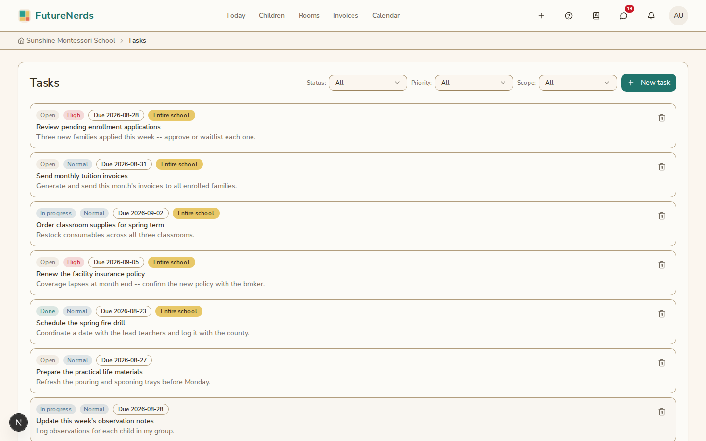 Tasks